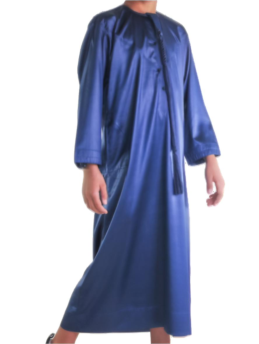 Qamis Bleu Foncé Satiné Enfant