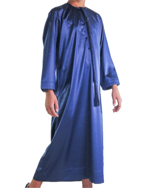 Qamis Bleu Foncé Satiné Enfant