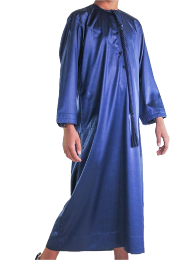 Qamis Bleu Foncé Satiné Enfant
