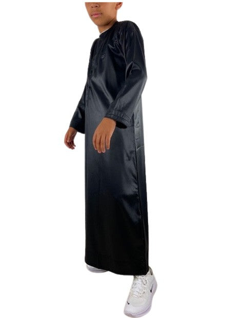 Qamis Noir Satiné Enfant