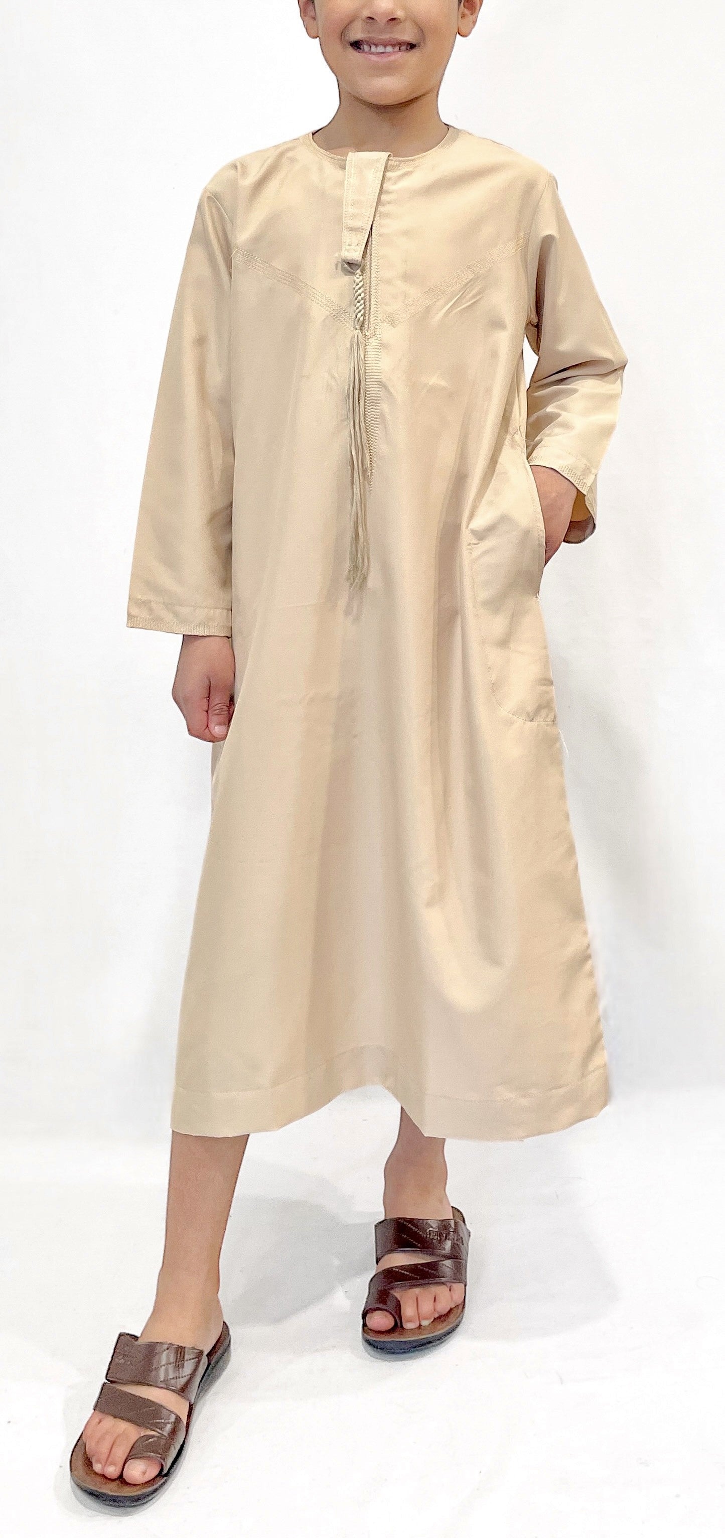 Qamis Beige Taupe Enfant